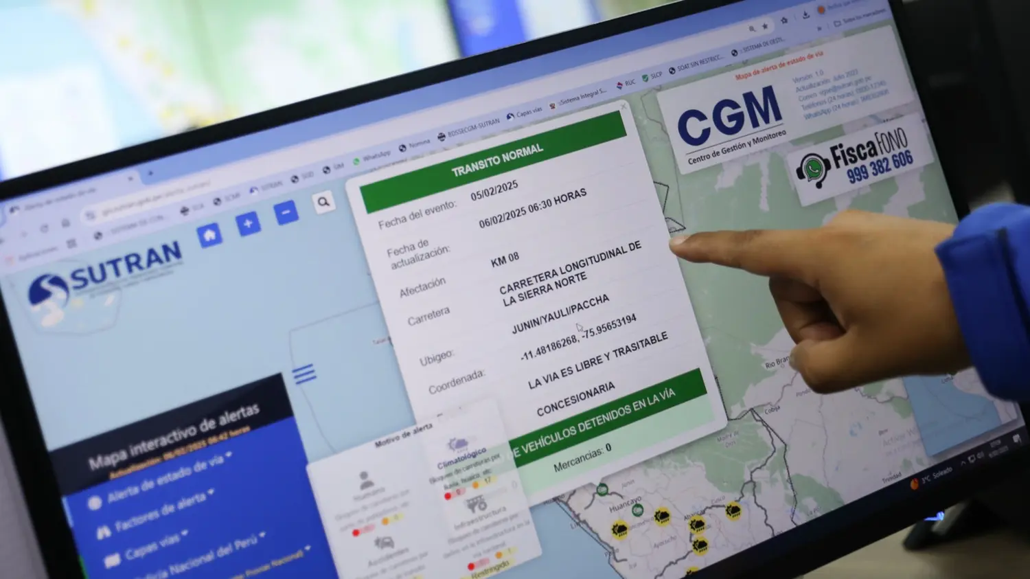 Interfaz del mapa interactivo de alertas ciudadanas de HAGA